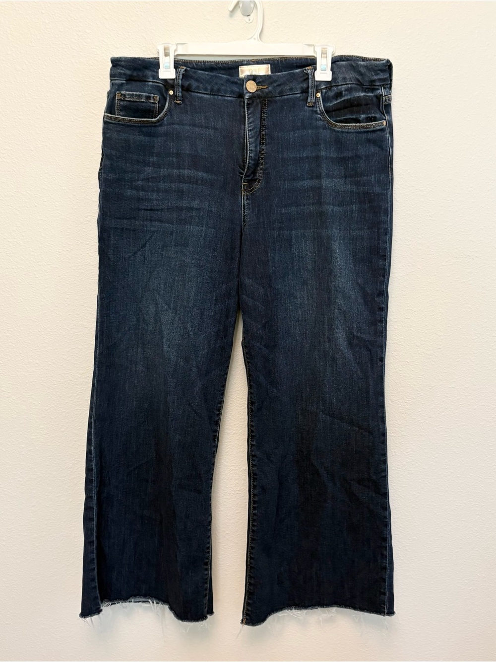Kut From The Cloth Meg Fab Ab High Rise Raw Hem Wide Leg Jeans Size 16
